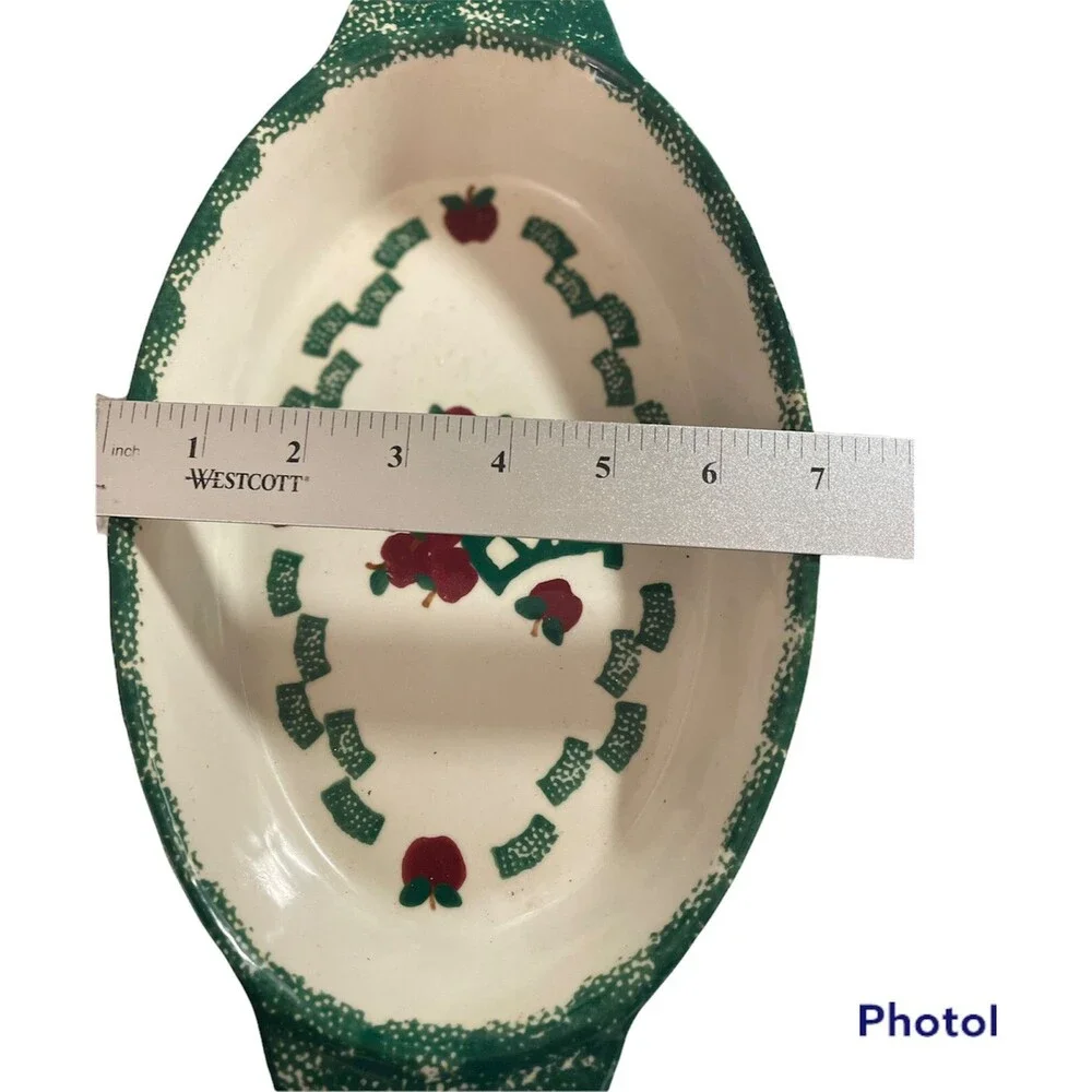 Oval Bakeware Dish Ceramic Apple theme